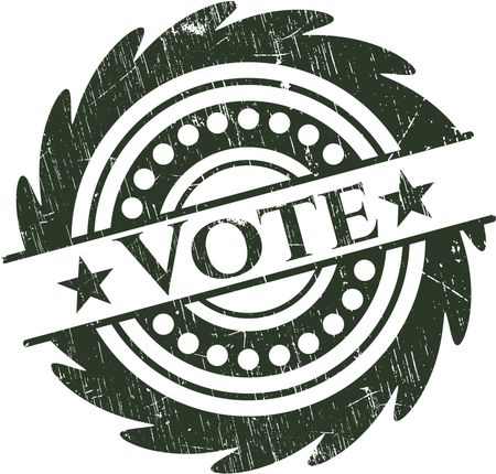 Vote with rubber seal texture