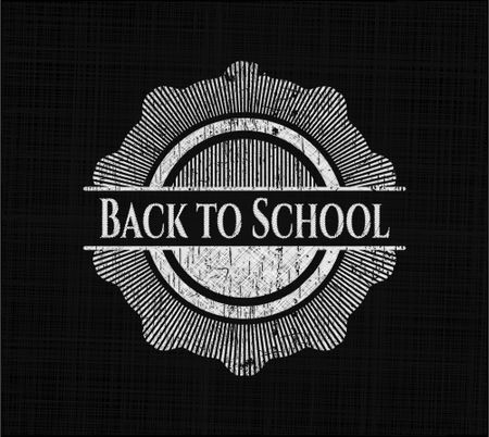 Back to School chalk emblem, retro style, chalk or chalkboard texture