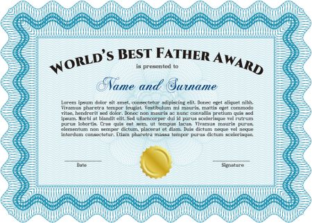 World's Best Dad Award Template. With background. Cordial design. Customizable, Easy to edit and change colors. 