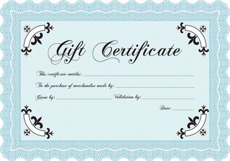 Modern gift certificate template. Sophisticated design. 