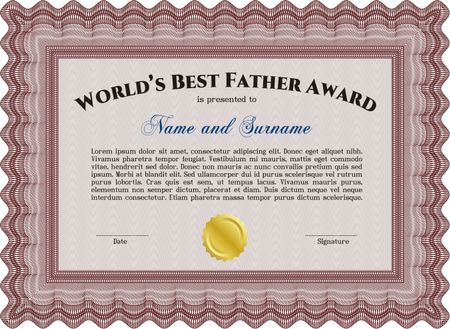 World's Best Dad Award Template. With background. Cordial design. Customizable, Easy to edit and change colors. 