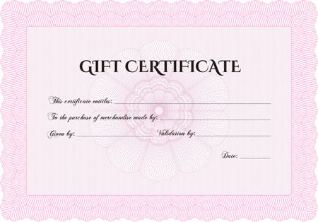 Retro Gift Certificate. With background. Cordial design. Customizable, Easy to edit and change colors. 