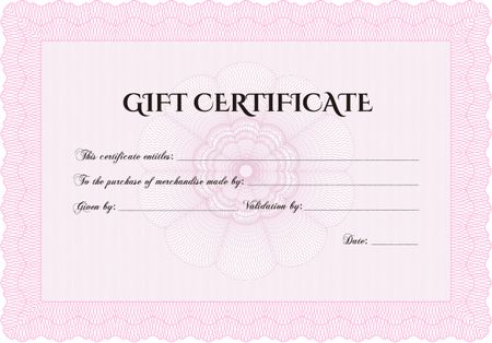 Retro Gift Certificate. With background. Cordial design. Customizable, Easy to edit and change colors.