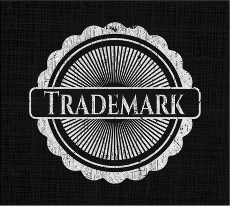 Trademark chalk emblem, retro style, chalk or chalkboard texture