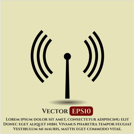 Antenna signal vector icon or symbol