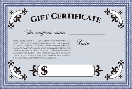 Retro Gift Certificate. Cordial design. Customizable, Easy to edit and change colors. With background. 