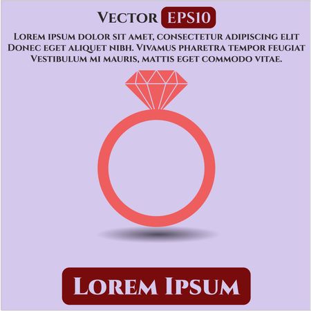Diamond Ring vector icon or symbol