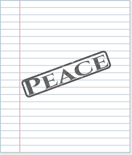Peace emblem drawn in pencil