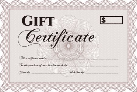 Formal Gift Certificate. Lovely design. Customizable, Easy to edit and change colors. Complex background. 