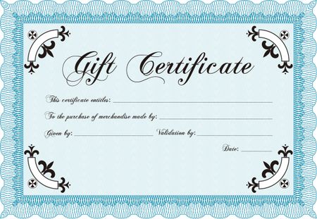 Formal Gift Certificate. Lovely design. Customizable, Easy to edit and change colors. Complex background. 