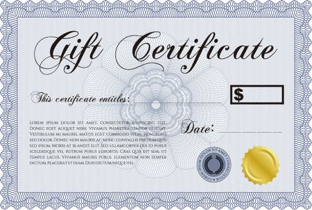 Vector Gift Certificate. Complex background. Lovely design. Customizable, Easy to edit and change colors. 