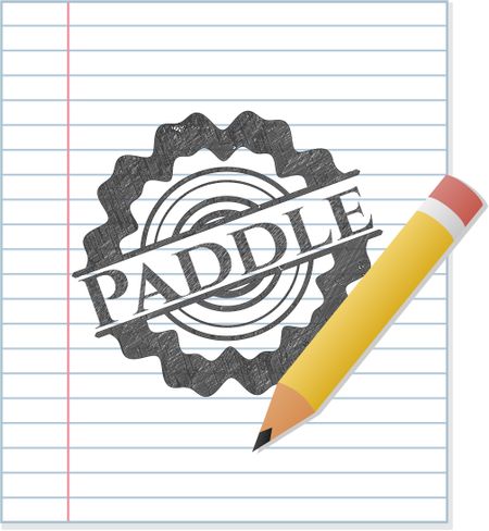Paddle emblem with pencil effect