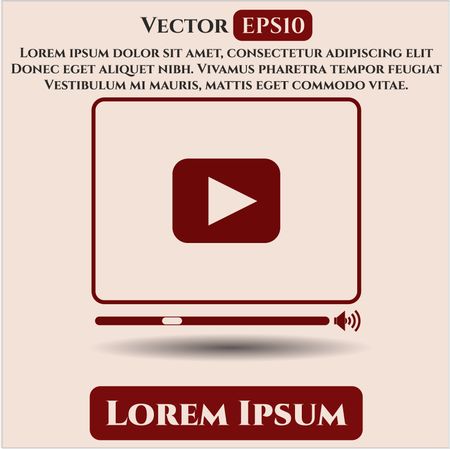 Video Player vector icon or symbol