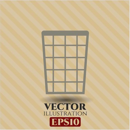 Wastepaper Basket icon or symbol