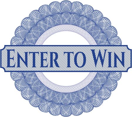 Enter to Win written inside abstract linear rosette