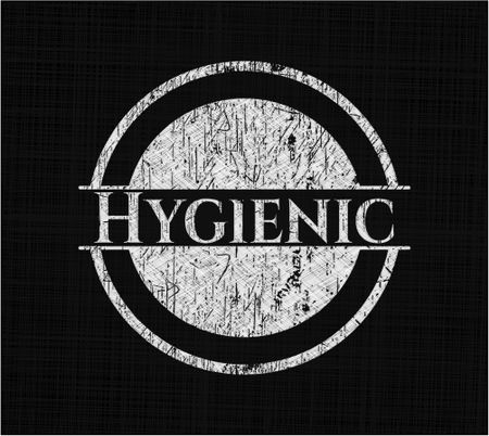 Hygienic chalk emblem, retro style, chalk or chalkboard texture