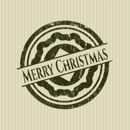 Merry Christmas rubber grunge texture stamp