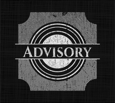 Advisory chalk emblem, retro style, chalk or chalkboard texture