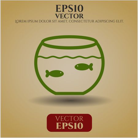 Fishbowl with Fish icon vector illustration
