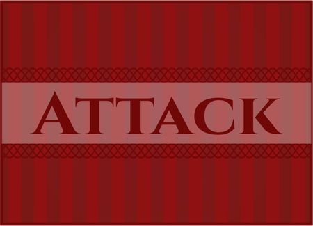 Attack retro style card, banner or poster