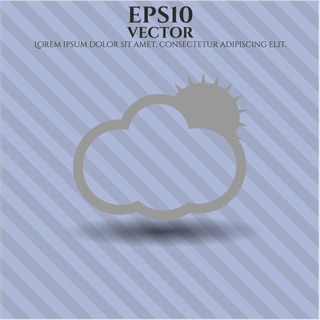 Sun Behind Cloud vector icon