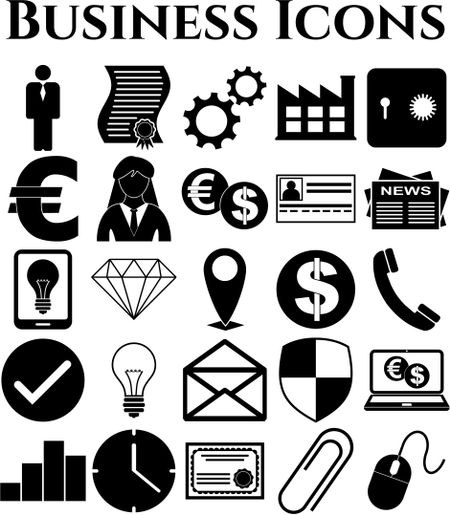 business icon set. 25 icons total. Universal Modern Icons.