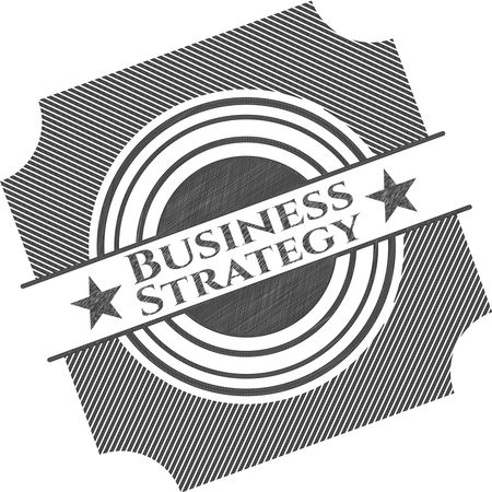 Business Strategy pencil strokes emblem