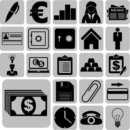 Set of 22 business icons. Set of web Icons.
