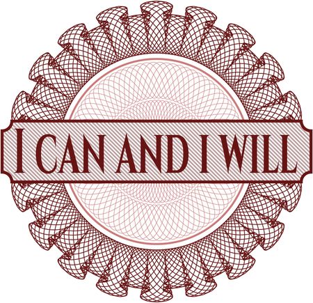 I can and i will written inside rosette