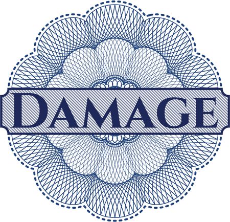 Damage rosette or money style emblem