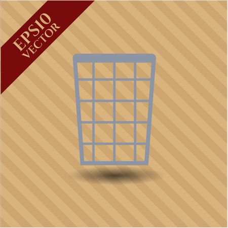 Wastepaper Basket icon or symbol