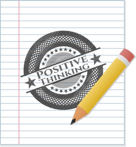 Positive Thinking pencil strokes emblem