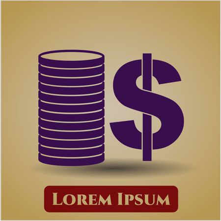 Stack of coins icon or symbol