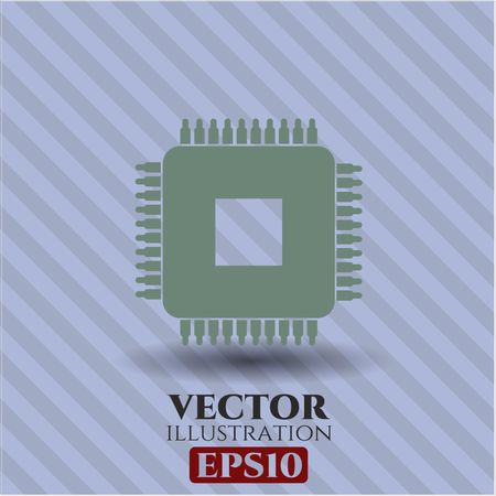 Microchip, microprocessor icon or symbol