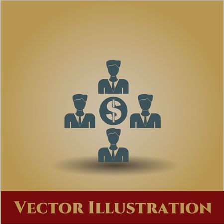 Business Teamwork and Money icon or symbol