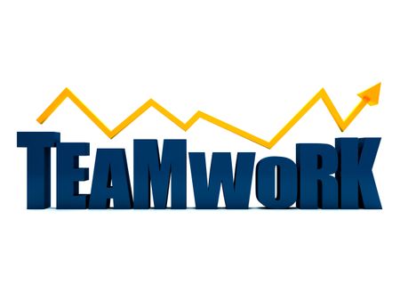Word teamwork in 3D isolated over a white background