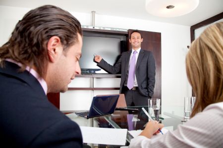 Young entrepreneurs in a business meeting at the office