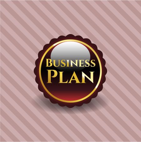 Business Plan gold shiny emblem