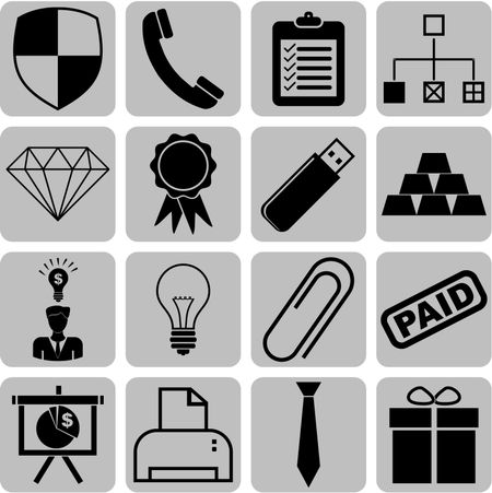 business icon set. 16 icons total. Set of web Icons.
