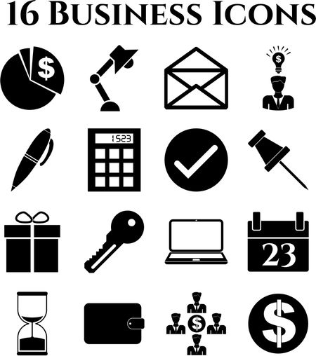 16 icon set. business Icons. Minimal Modern.