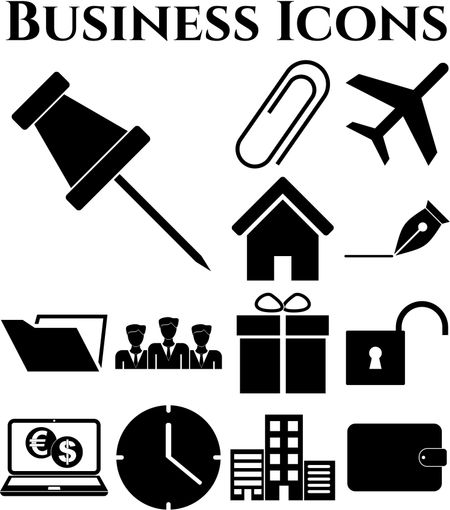 13 businessicon set. Universal and Standard Icons.