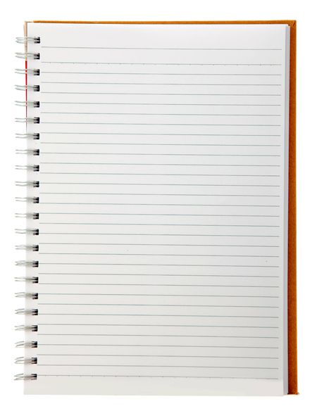 Orange notebook isolated over a white background