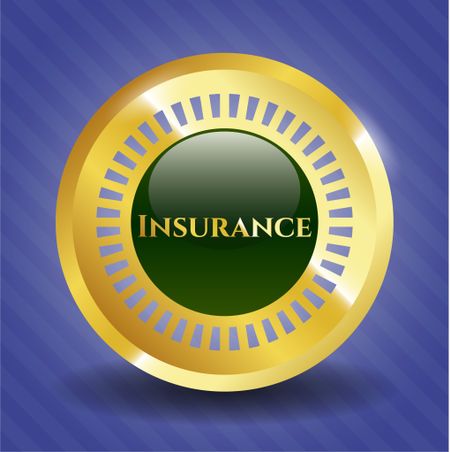 Insurance gold shiny emblem