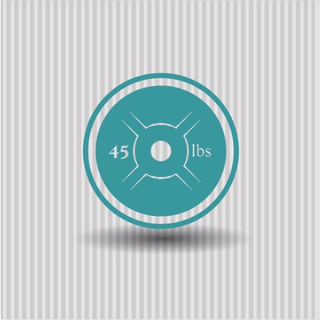 Weightlifting or powerlifting plate (45 lbs) vector icon