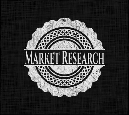 Market Research chalk emblem written on a blackboard