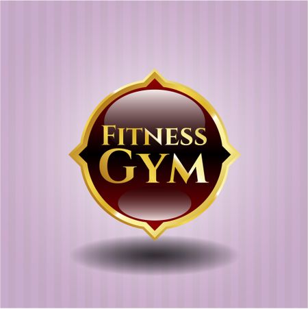 Fitness Gym golden emblem or badge