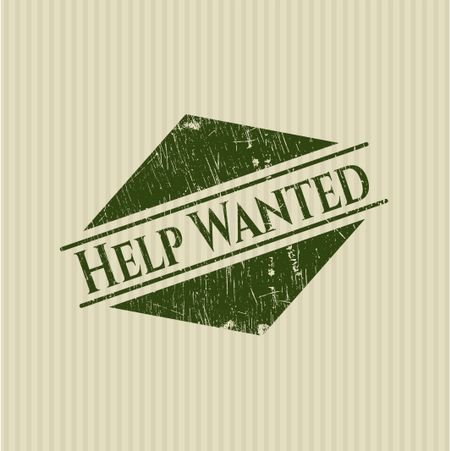 Help Wanted rubber stamp