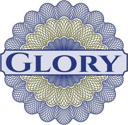 Glory inside money style emblem or rosette
