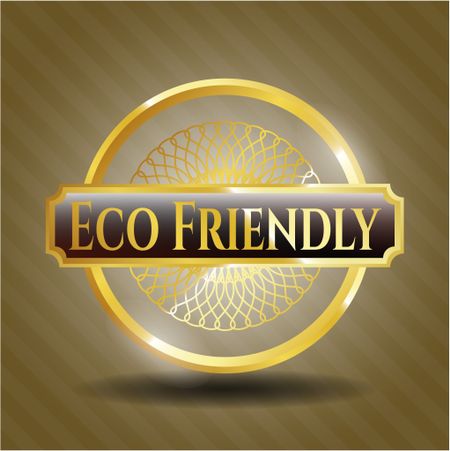 Eco Friendly golden badge or emblem