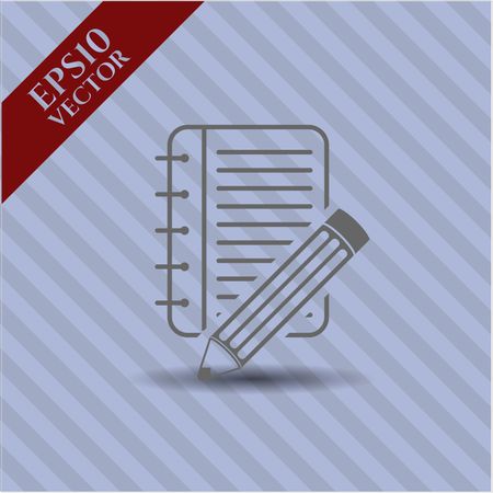 Notebook with pencil icon vector illustration